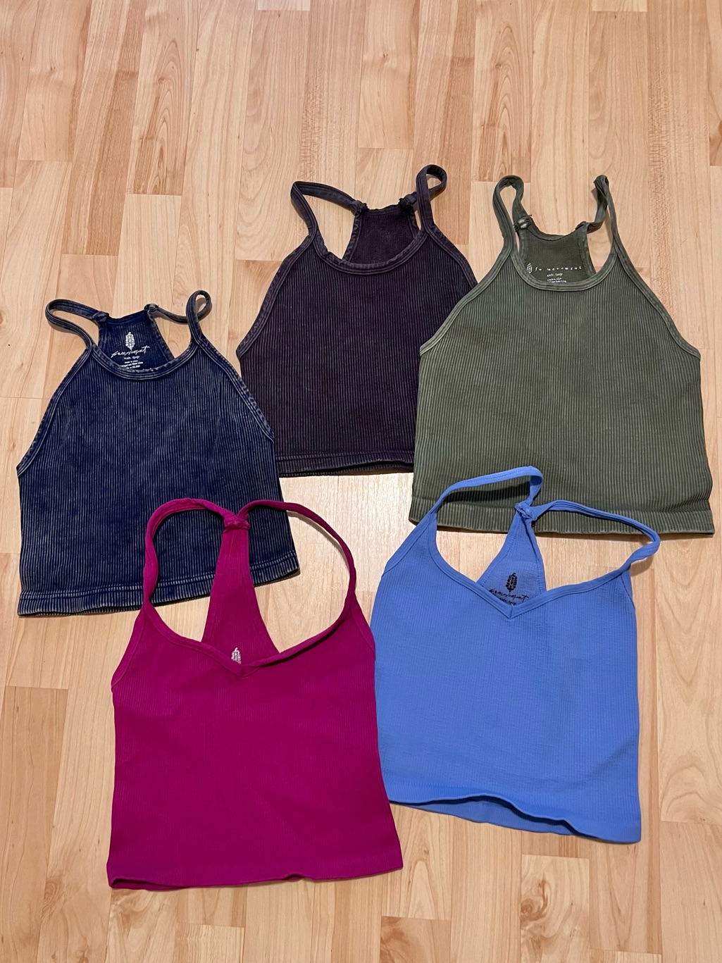 New Free People Bundle Fp Movement Set 5 Happiness Runs Tanks - Size Xs/S